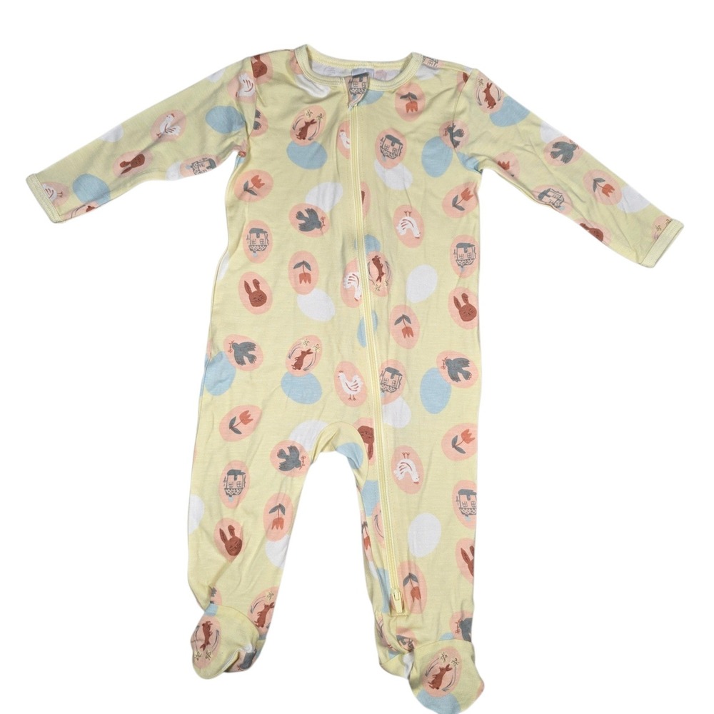 Modern Moments by Gerber Baby Viscose Sleeper Pear Sorbet Painted Eggs 3-6M NWT